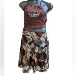 Midi Skirt Vintage Boho, indies 90s abstract